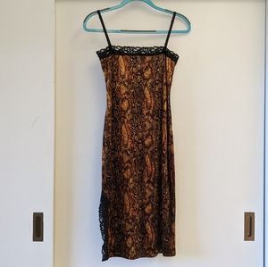 Vintage Betsey Johnson snake skin pattern dress